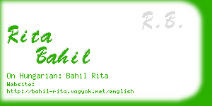 rita bahil business card